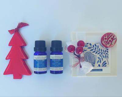 Scentcillo Christmas gift set with colourful ceramic aroma stone