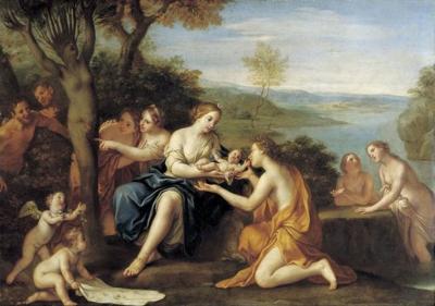 Birth of Adonis, oil on copper painting by Marcantonio Franceschini, c. 1685-90, Staatliche Kunstsammlungen, Dresden