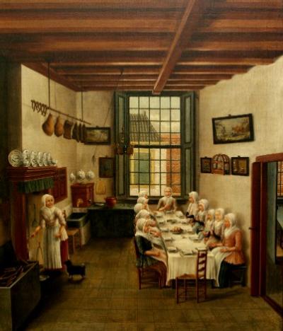 De keuken van het Oude Vrouwenhuis - C. de Jonker 1785 - Gorcums museum