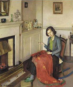 Harold Harvey The red silk shawl 1932